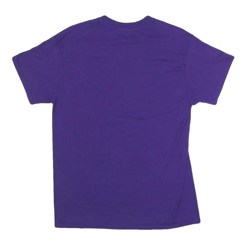 GILDAN Mens Purple Seymour Baseball Graphic T-Shirt M Short Sleeve Crew Neck