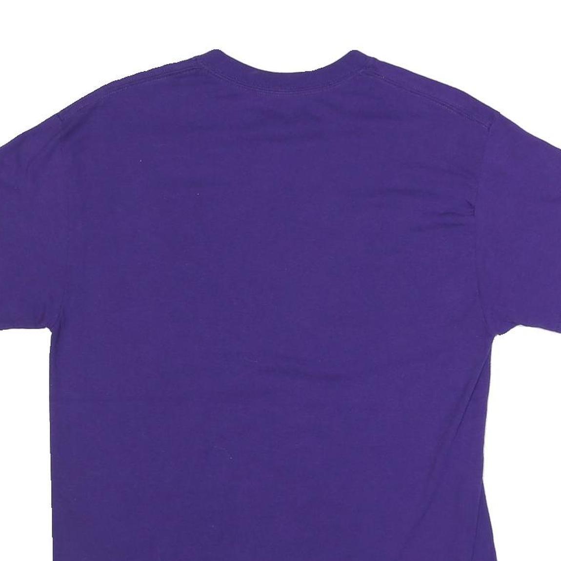 GILDAN Mens Purple Seymour Baseball Graphic T-Shirt M Short Sleeve Crew Neck