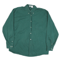PARADOX Mens Green Cotton Blend Shirt L Button-Down Collar Long Sleeve Casual