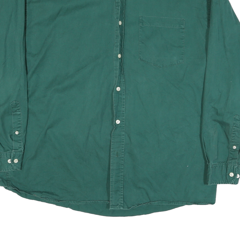 PARADOX Mens Green Cotton Blend Shirt L Button-Down Collar Long Sleeve Casual