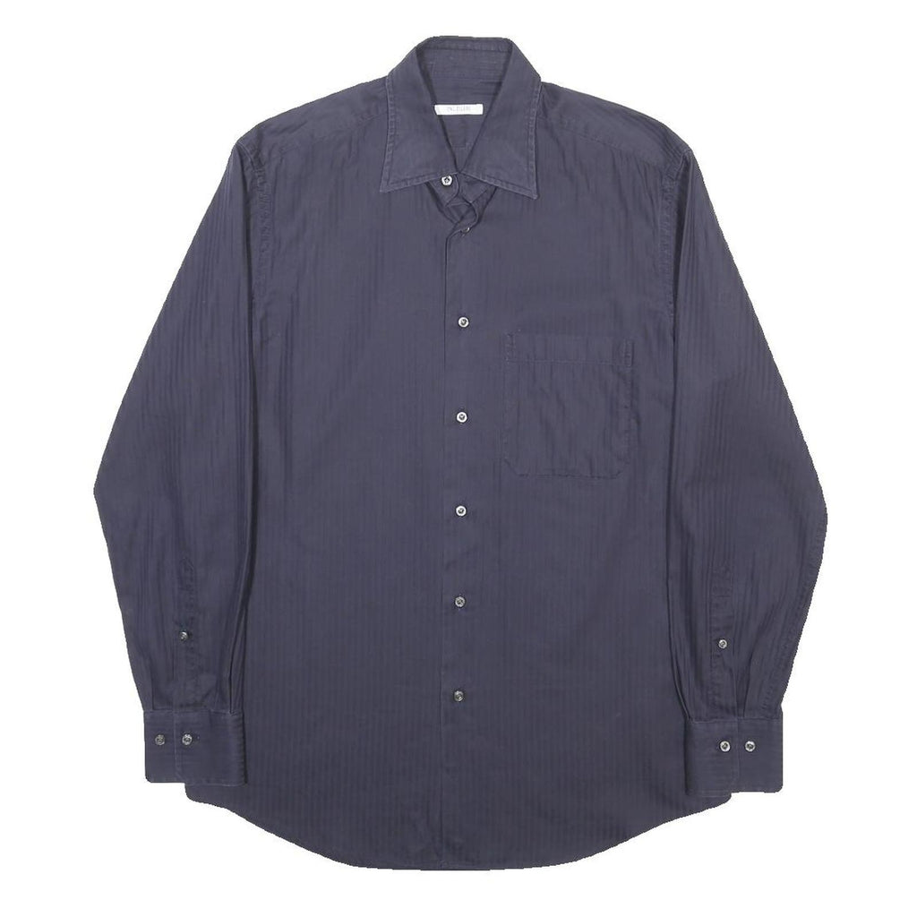 PAL ZILERI Mens Blue Cotton Shirt M Classic Buttoned Pocket Long Sleeve