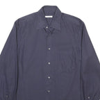 PAL ZILERI Mens Blue Cotton Shirt M Classic Buttoned Pocket Long Sleeve