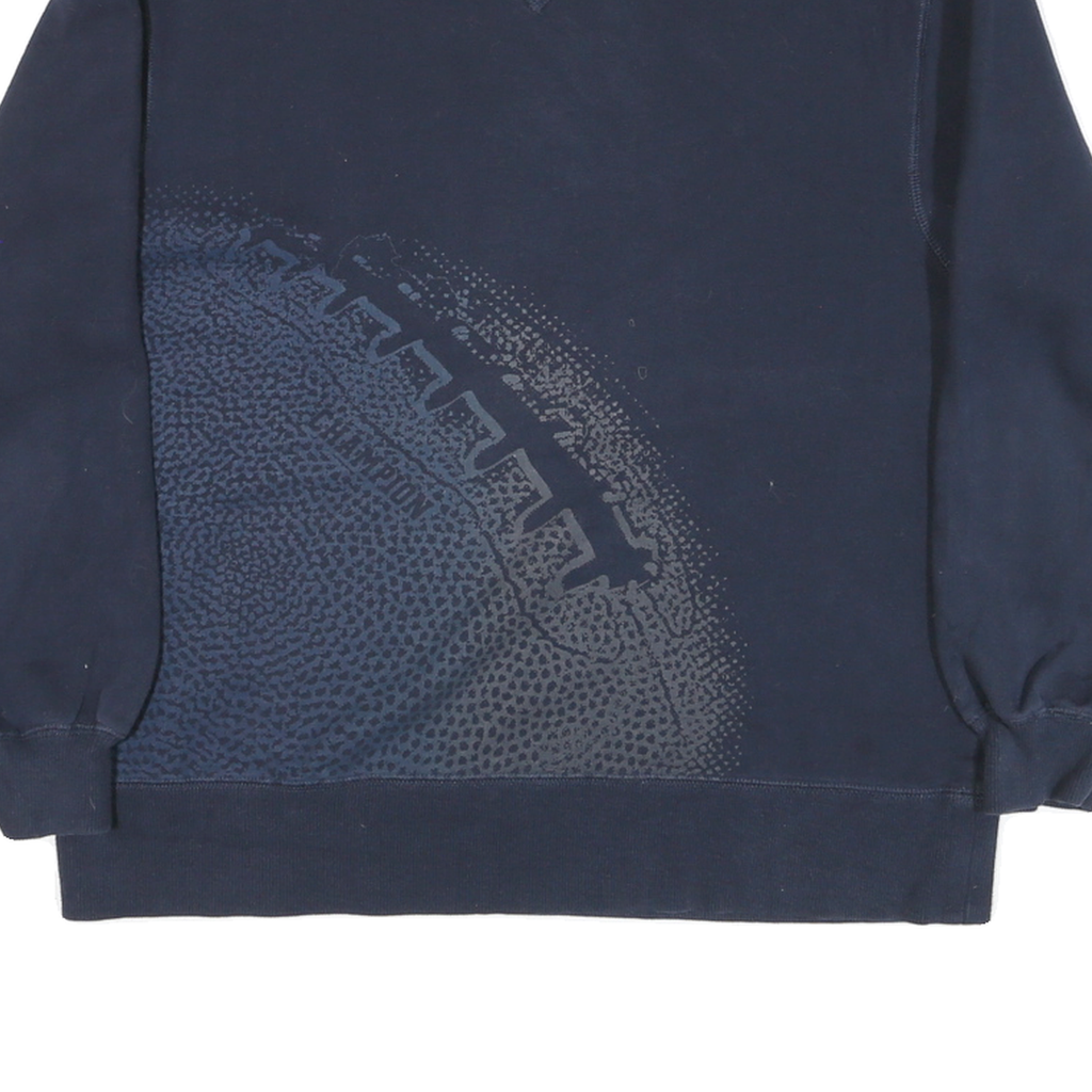 CHAMPION Mens Navy Blue Football Print Crew Neck XL Sweatshirt Cotton Blend