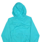 CHAMPION Mens Blue Half Zip Hooded Jacket S Polyester Plain Lightweight Casual