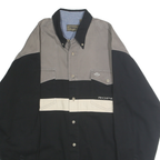 ROPER Mens Black Grey & Cream Colourblock Cotton Shirt L Button Shirt