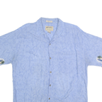 SPLATT Mens Blue Rayon Shirt XL Tropical Sailboat Print Summer Beachwear