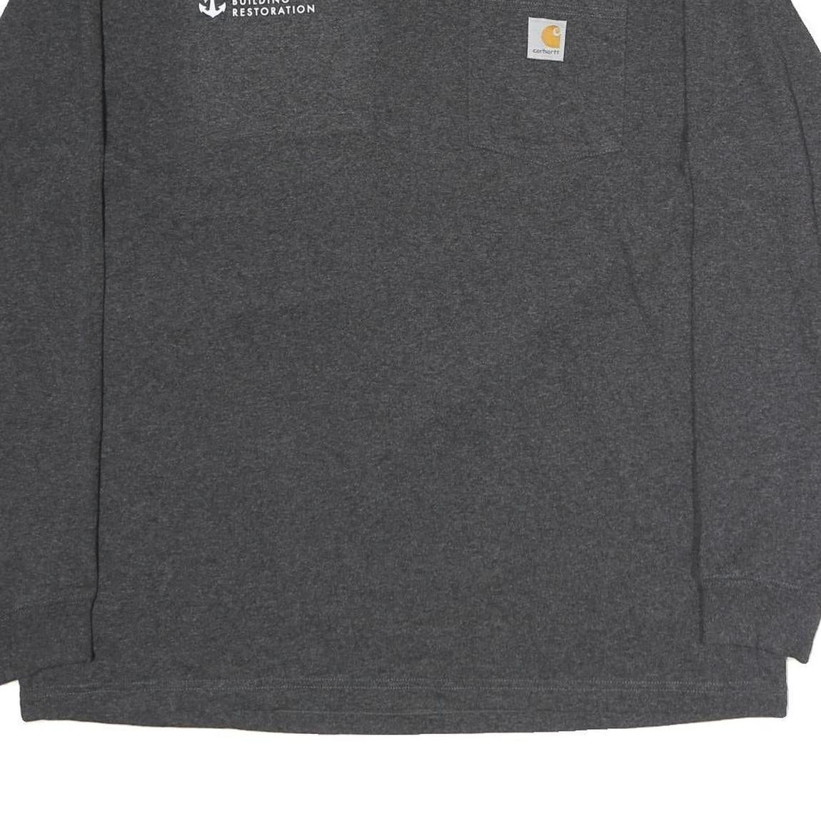 CARHARTT Mens Grey King Pine Building Restoration Graphic Long Sleeve Crew Neck