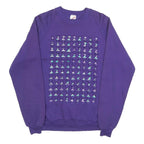 JERZEES Womens Purple Crew Neck L Sweatshirt Cotton Blend Pullover Woven