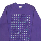 JERZEES Womens Purple Crew Neck L Sweatshirt Cotton Blend Pullover Woven