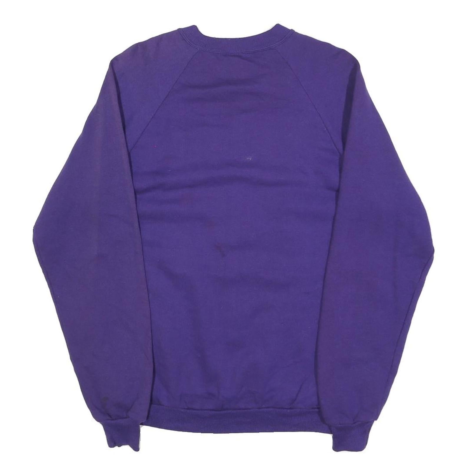 JERZEES Womens Purple Crew Neck L Sweatshirt Cotton Blend Pullover Woven
