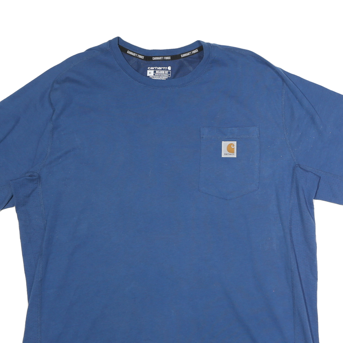 CARHARTT Mens Blue XL Pocket T-Shirt Short Sleeve Crew Neck Workwear