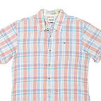 TOMMY HILFIGER Womens White & Orange Check Shirt S Casual Button Down