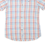TOMMY HILFIGER Womens White & Orange Check Shirt S Casual Button Down