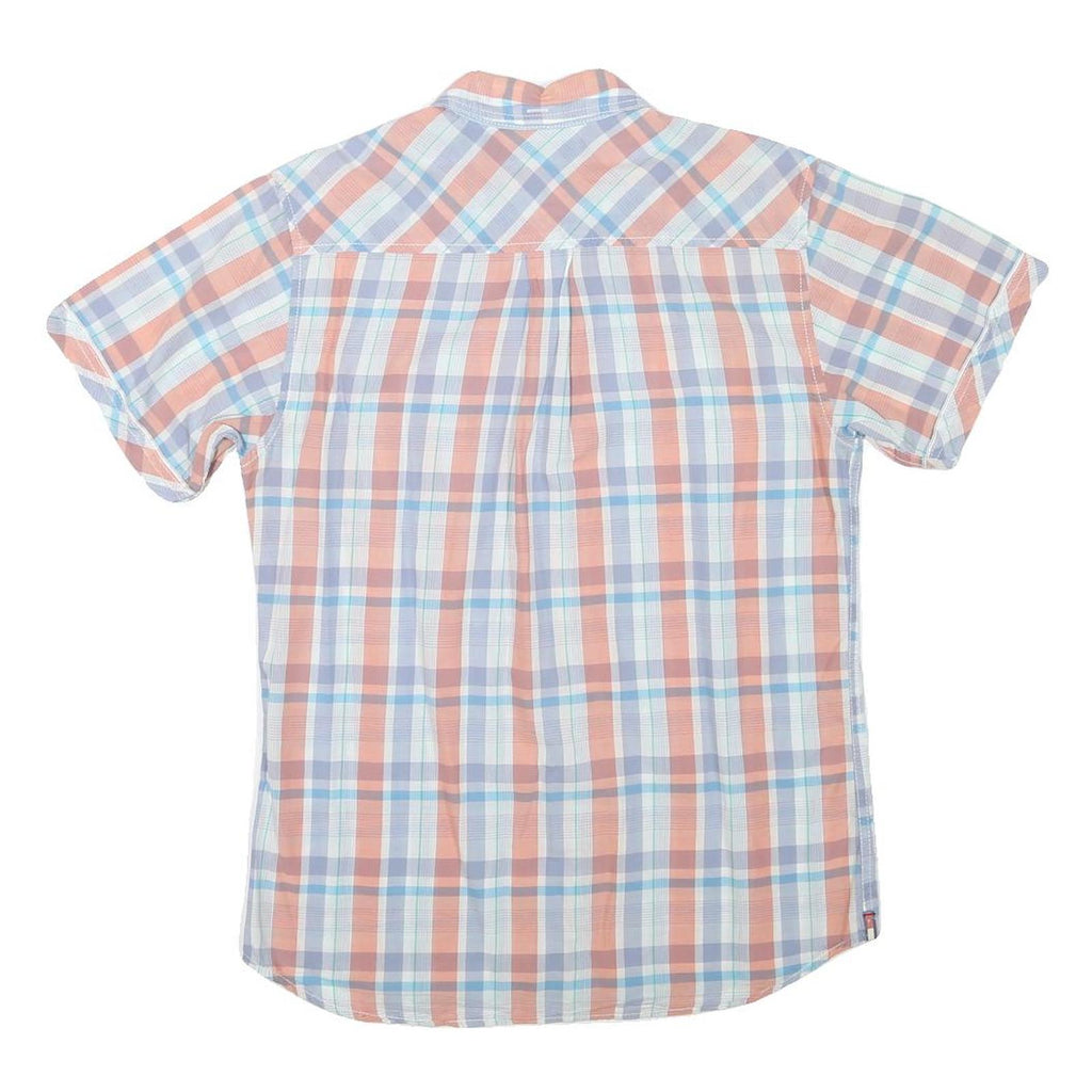 TOMMY HILFIGER Womens White & Orange Check Shirt S Casual Button Down