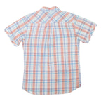 TOMMY HILFIGER Womens White & Orange Check Shirt S Casual Button Down