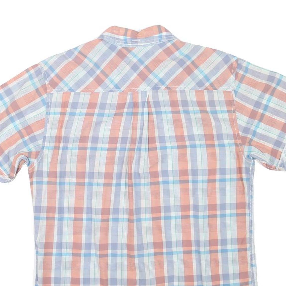 TOMMY HILFIGER Womens White & Orange Check Shirt S Casual Button Down