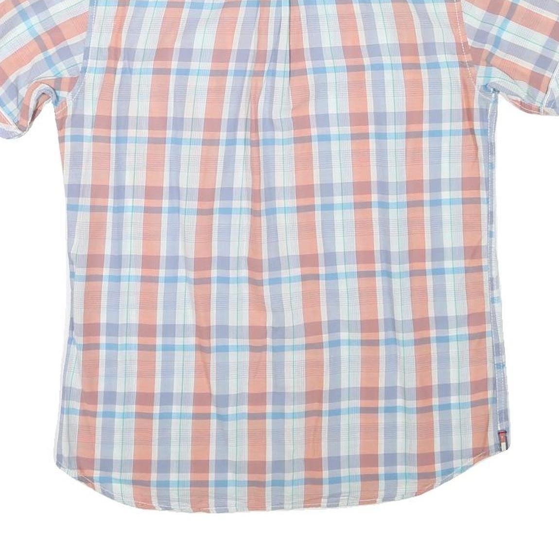 TOMMY HILFIGER Womens White & Orange Check Shirt S Casual Button Down