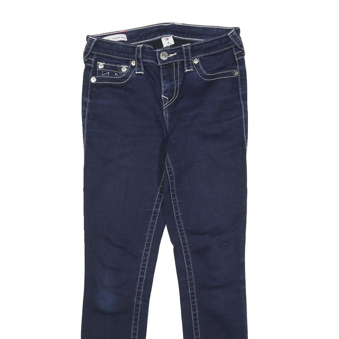 TRUE RELIGION Womens Slim Blue Denim Slim Jeans W28 L28 Stylish Casual