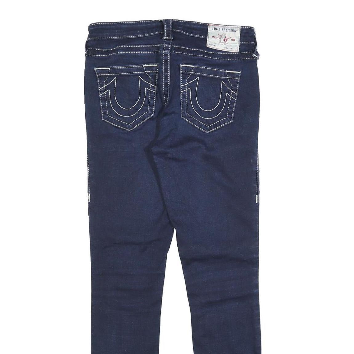 TRUE RELIGION Womens Slim Blue Denim Slim Jeans W28 L28 Stylish Casual