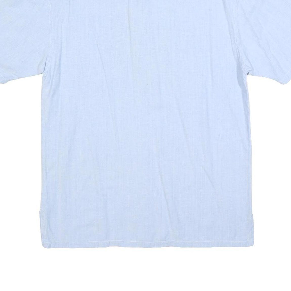 GO WEST Mens Blue Cotton Blend Shirt S Casual Short Sleeve Button Pocket