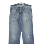 LEVI'S 514 Slim Mens Jeans Blue Slim Straight Denim W31 L30 Distressed