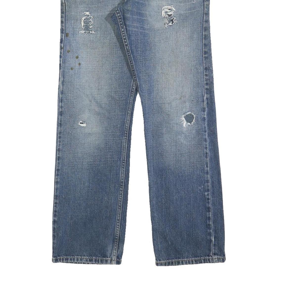 LEVI'S 514 Slim Mens Jeans Blue Slim Straight Denim W31 L30 Distressed