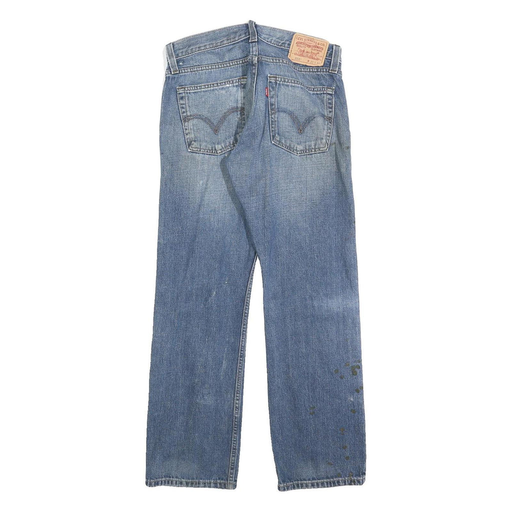 LEVI'S 514 Slim Mens Jeans Blue Slim Straight Denim W31 L30 Distressed