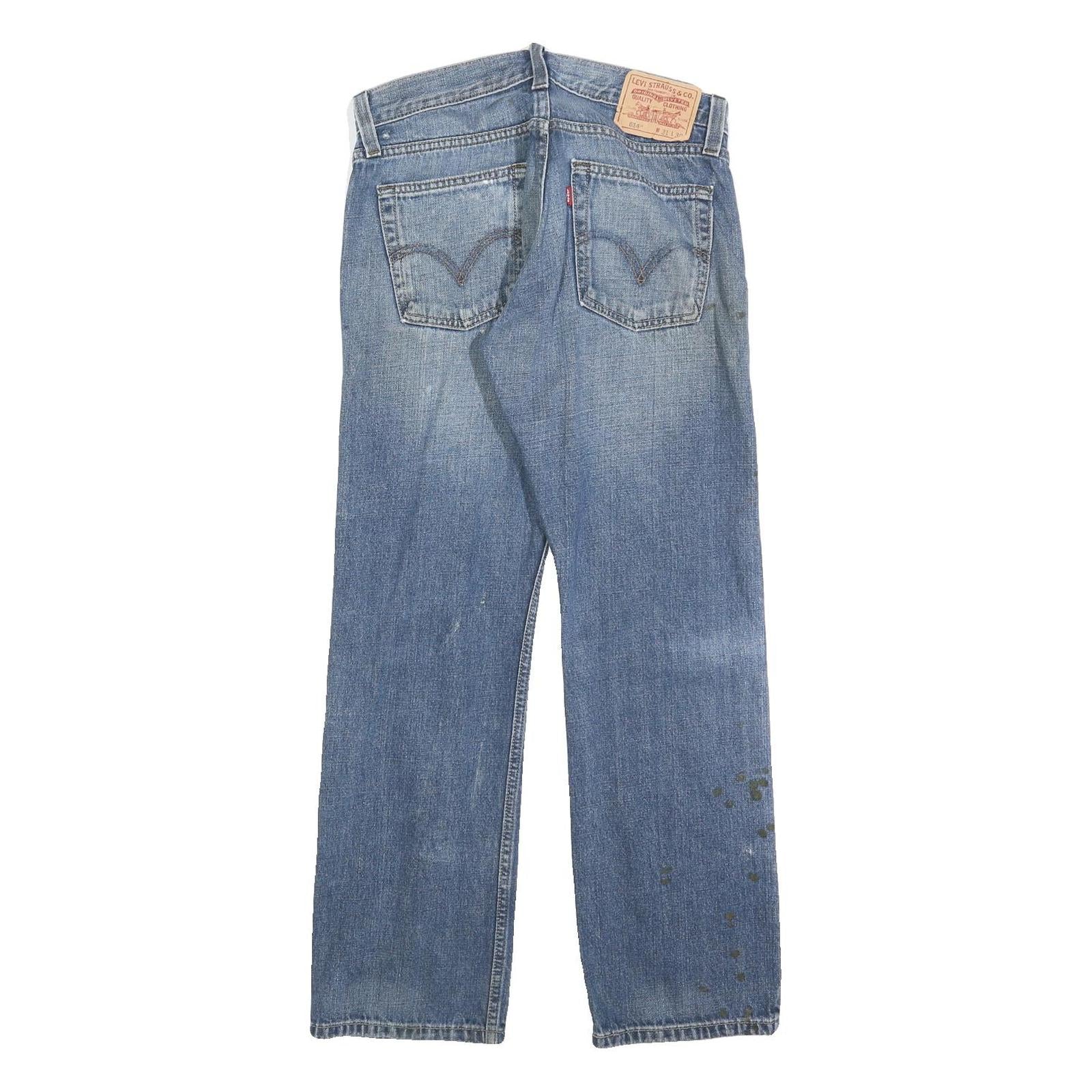 LEVI'S 514 Slim Mens Jeans Blue Slim Straight Denim W31 L30 Distressed