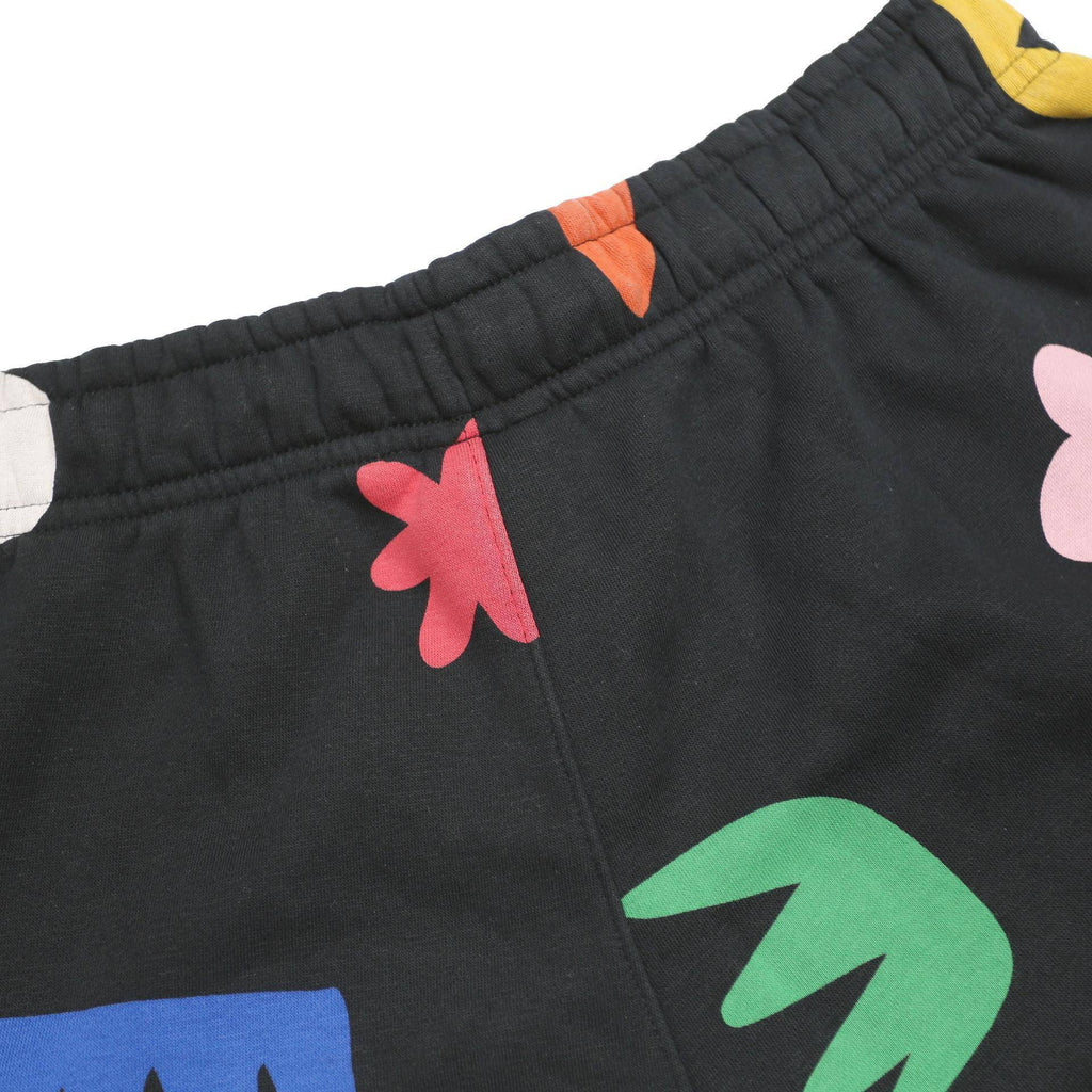 AIR JORDAN Mens Black Cotton Blend Casual Shorts L W30 Abstract Pattern