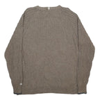 COLUMBIA Mens Beige Patterned Cotton Jumper Crew Neck Basic Knit XL Casual