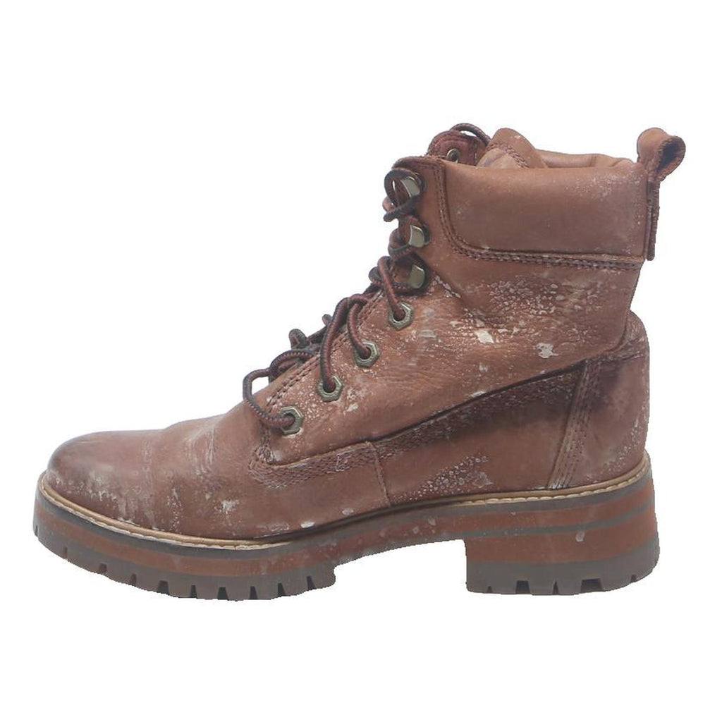 TIMBERLAND Womens Leather Lace-Up Ankle Boots Brown UK 6 Durable Outdoor Style