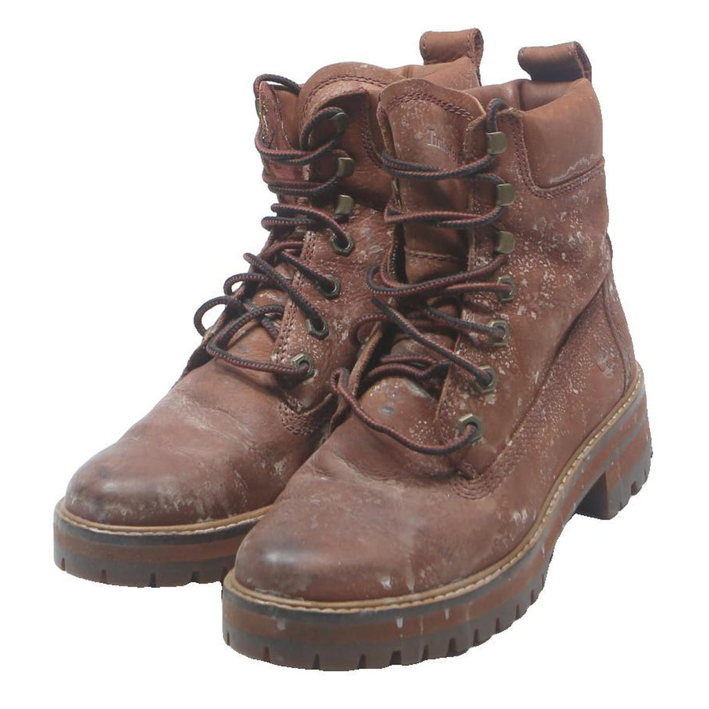 TIMBERLAND Womens Leather Lace-Up Ankle Boots Brown UK 6 Durable Outdoor Style