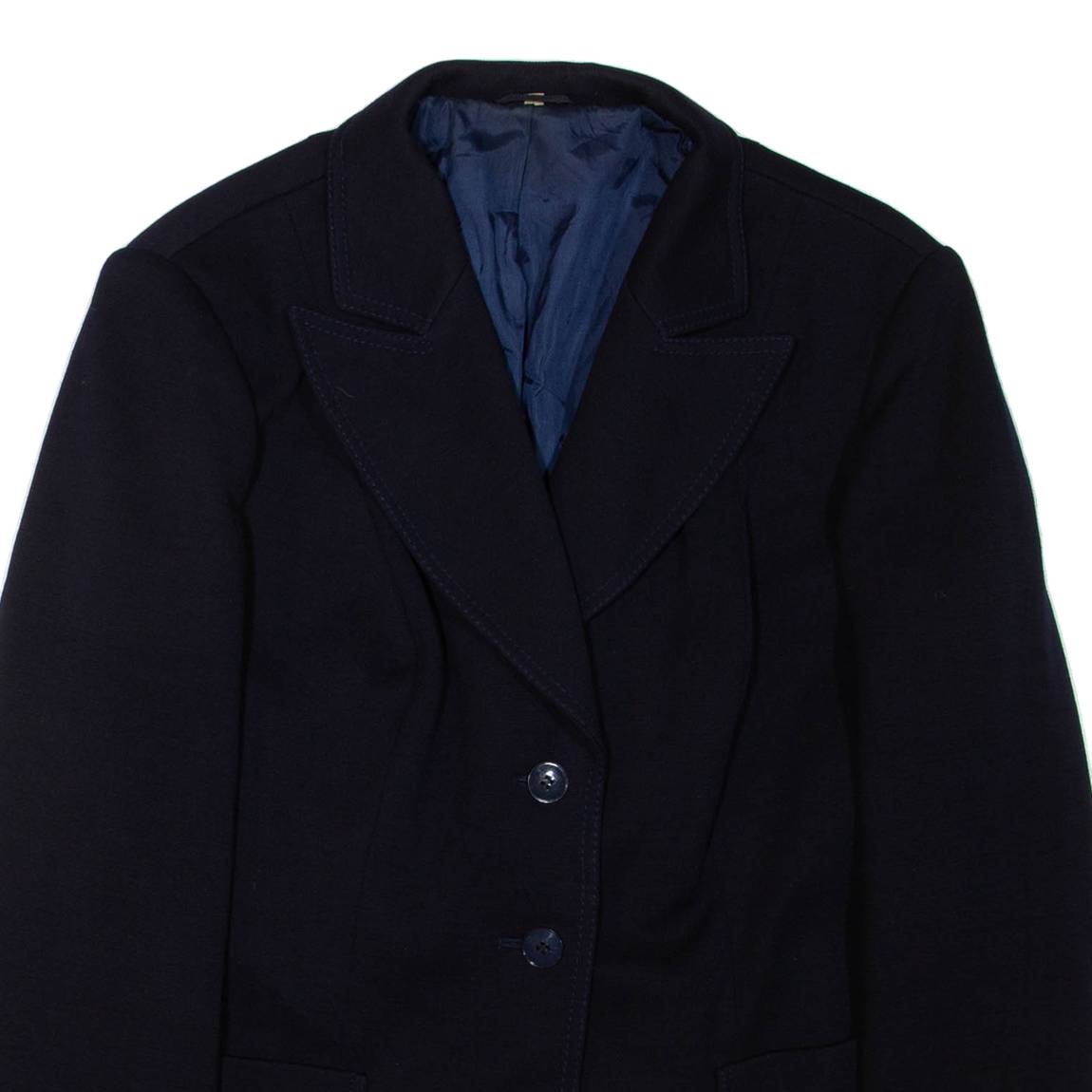 Womens Blazer Jacket Blue Wool L