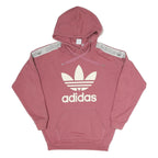 ADIDAS Womens Pink Hoodie UK 6 Cotton Blend Casual Pullover Sweatshirt