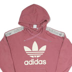 ADIDAS Womens Pink Hoodie UK 6 Cotton Blend Casual Pullover Sweatshirt