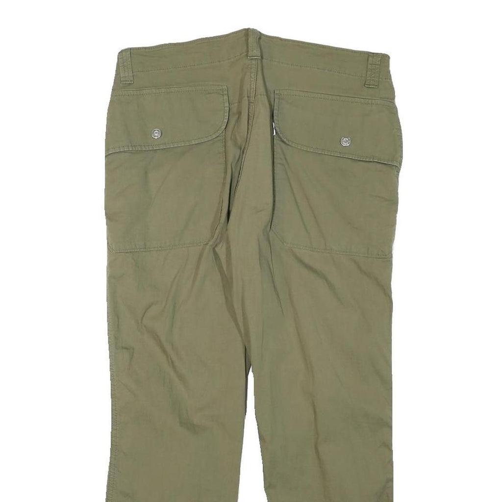 LEVI'S Womens Cotton Blend Olive Slim Straight Trousers W32 L26 Utility Pocket