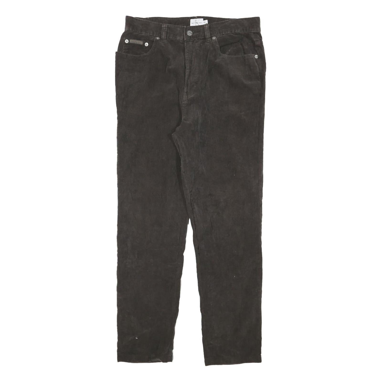 CALVIN KLEIN JEANS Womens Cotton Blend Black Slim Slim Straight Trousers W28 L26