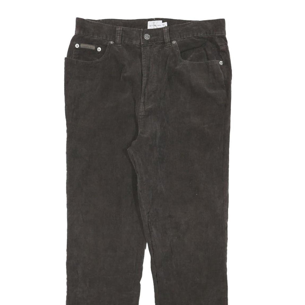 CALVIN KLEIN JEANS Womens Cotton Blend Black Slim Slim Straight Trousers W28 L26