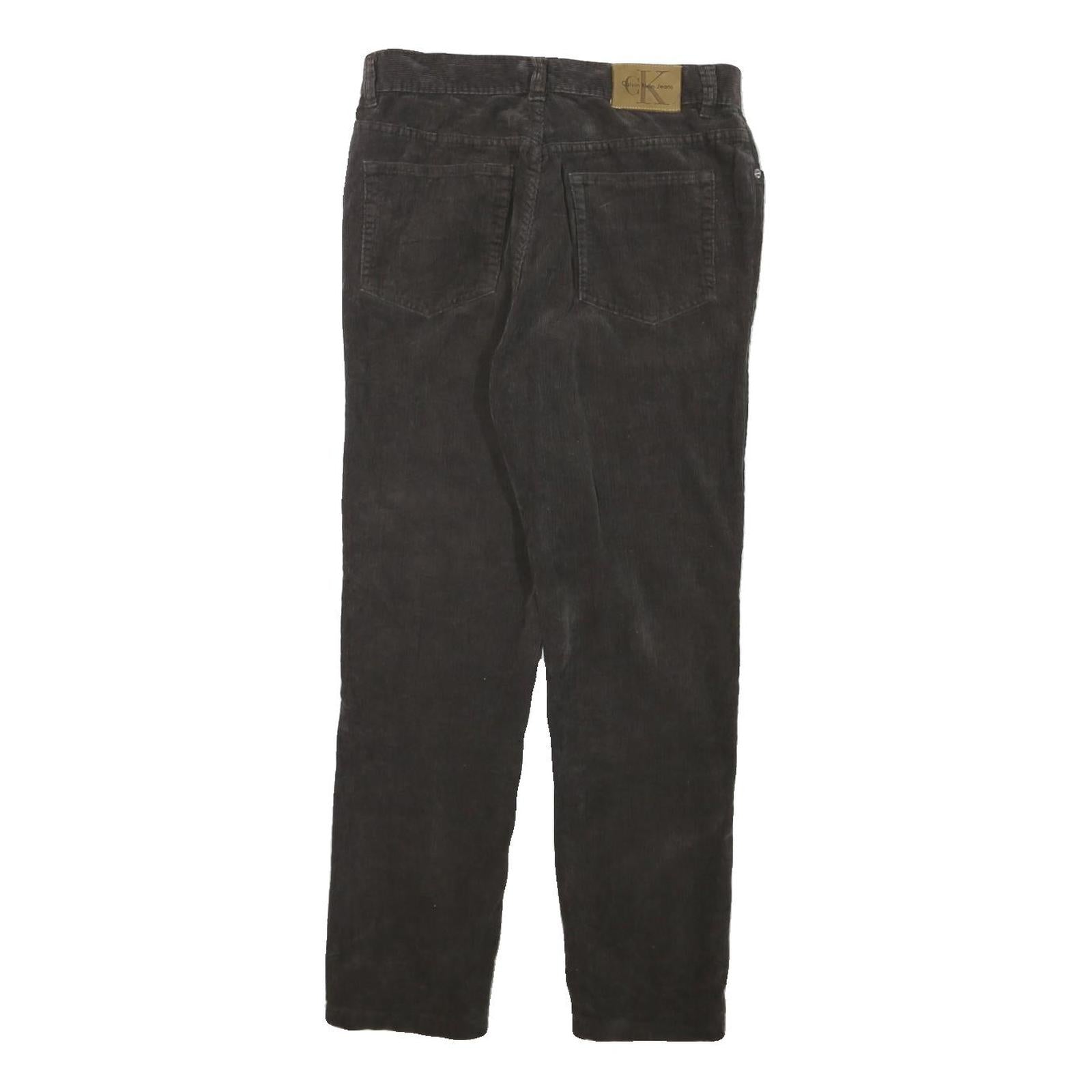 CALVIN KLEIN JEANS Womens Cotton Blend Black Slim Slim Straight Trousers W28 L26