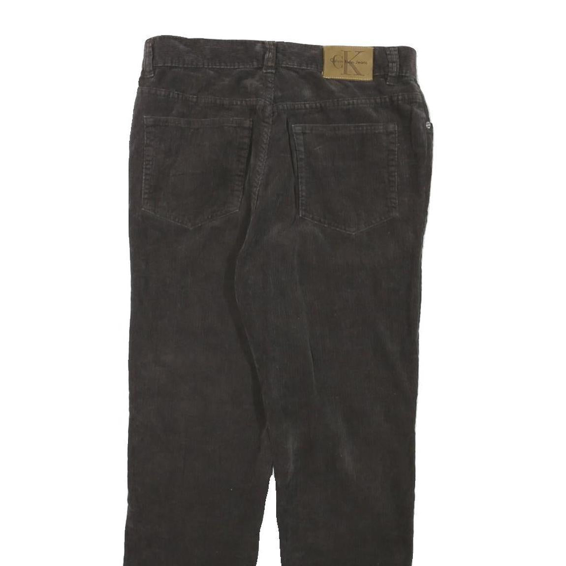 CALVIN KLEIN JEANS Womens Cotton Blend Black Slim Slim Straight Trousers W28 L26