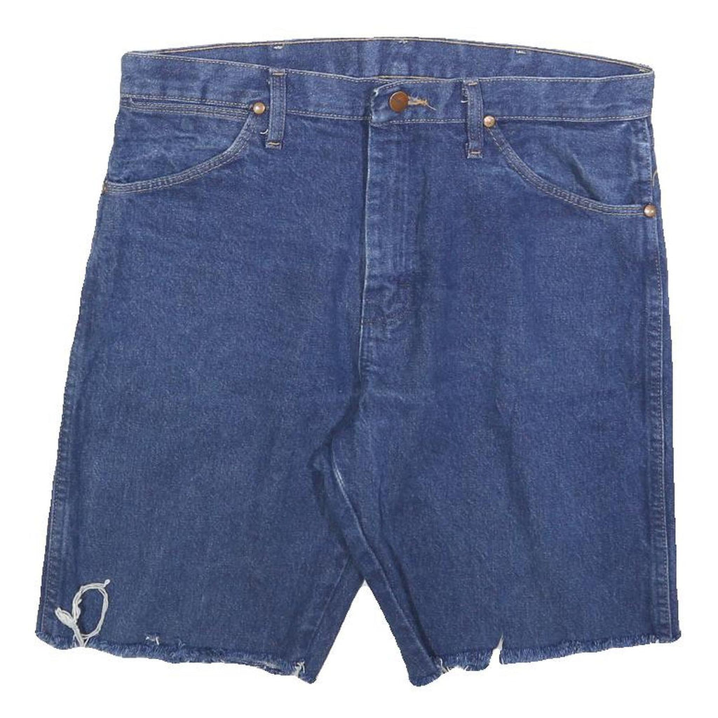 WRANGLER Mens Denim Blue Casual Shorts M W33 Classic Cut-Off Frayed Hem