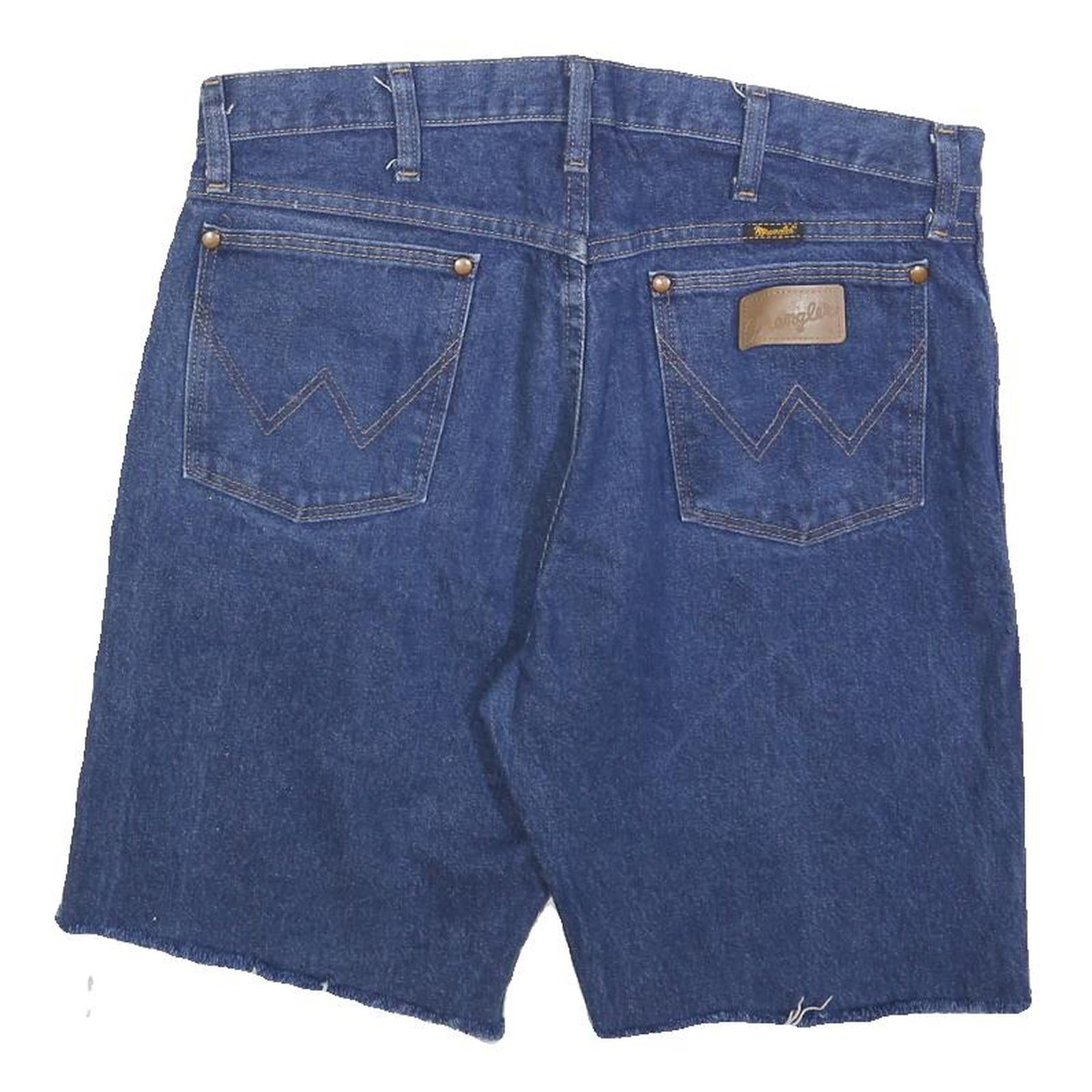 WRANGLER Mens Denim Blue Casual Shorts M W33 Classic Cut-Off Frayed Hem