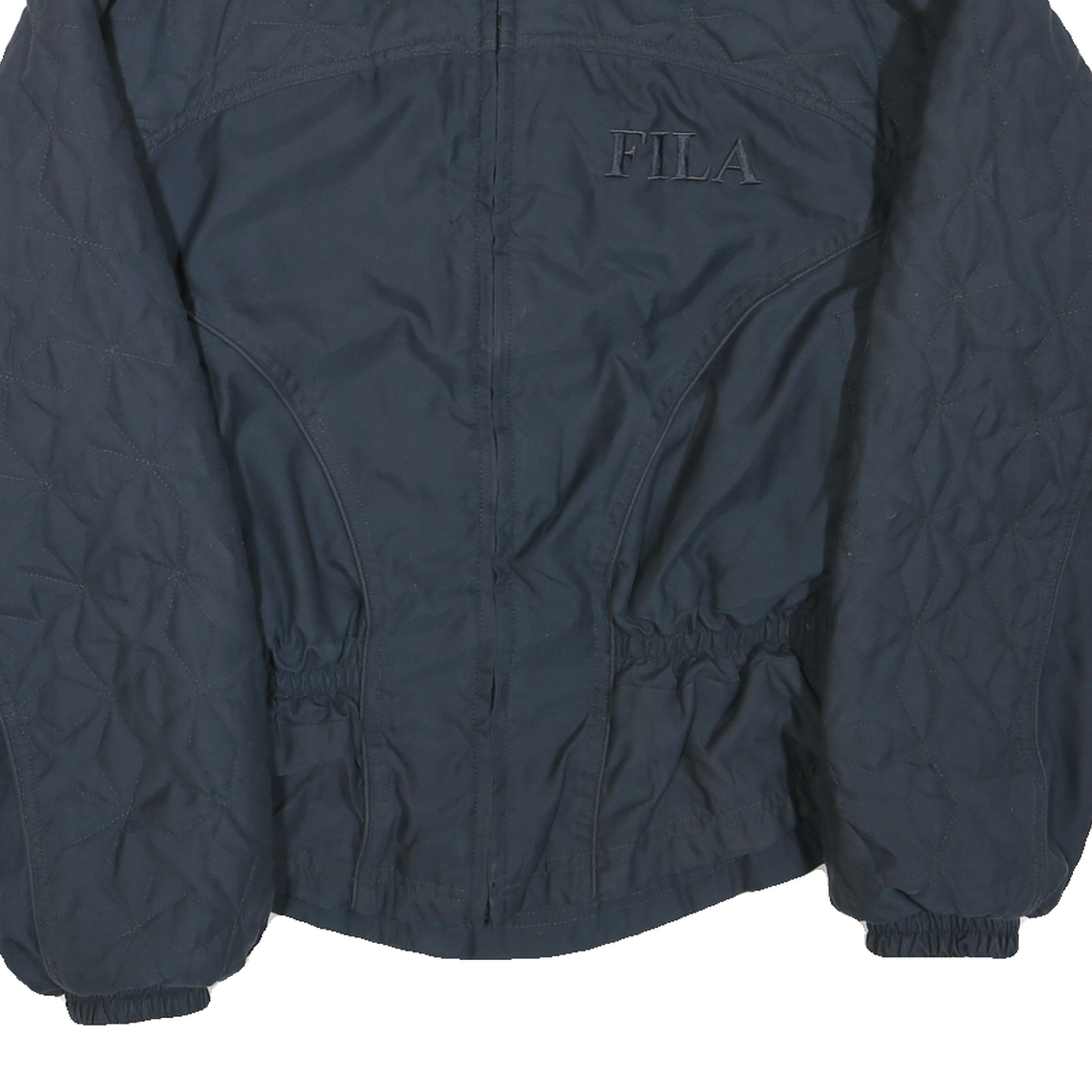 FILA Womens Navy Quilted Jacket L Polyester Blend Zip Casual Sportswear