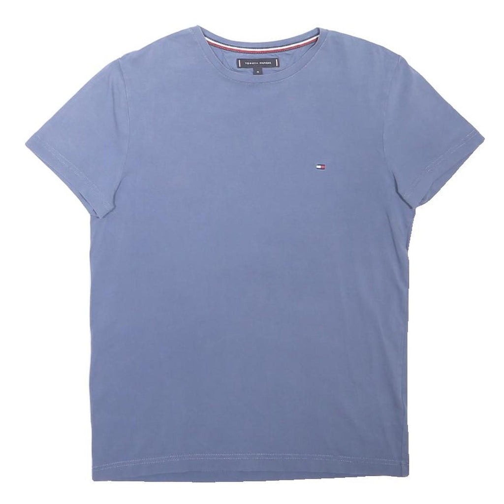 TOMMY HILFIGER Mens Blue T-Shirt M Short Sleeve Crew Neck Cotton Blend Classic