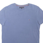 TOMMY HILFIGER Mens Blue T-Shirt M Short Sleeve Crew Neck Cotton Blend Classic