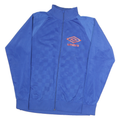 UMBRO Mens Blue Polyester Track Jacket M Sportswear Zip Front Classic Fit