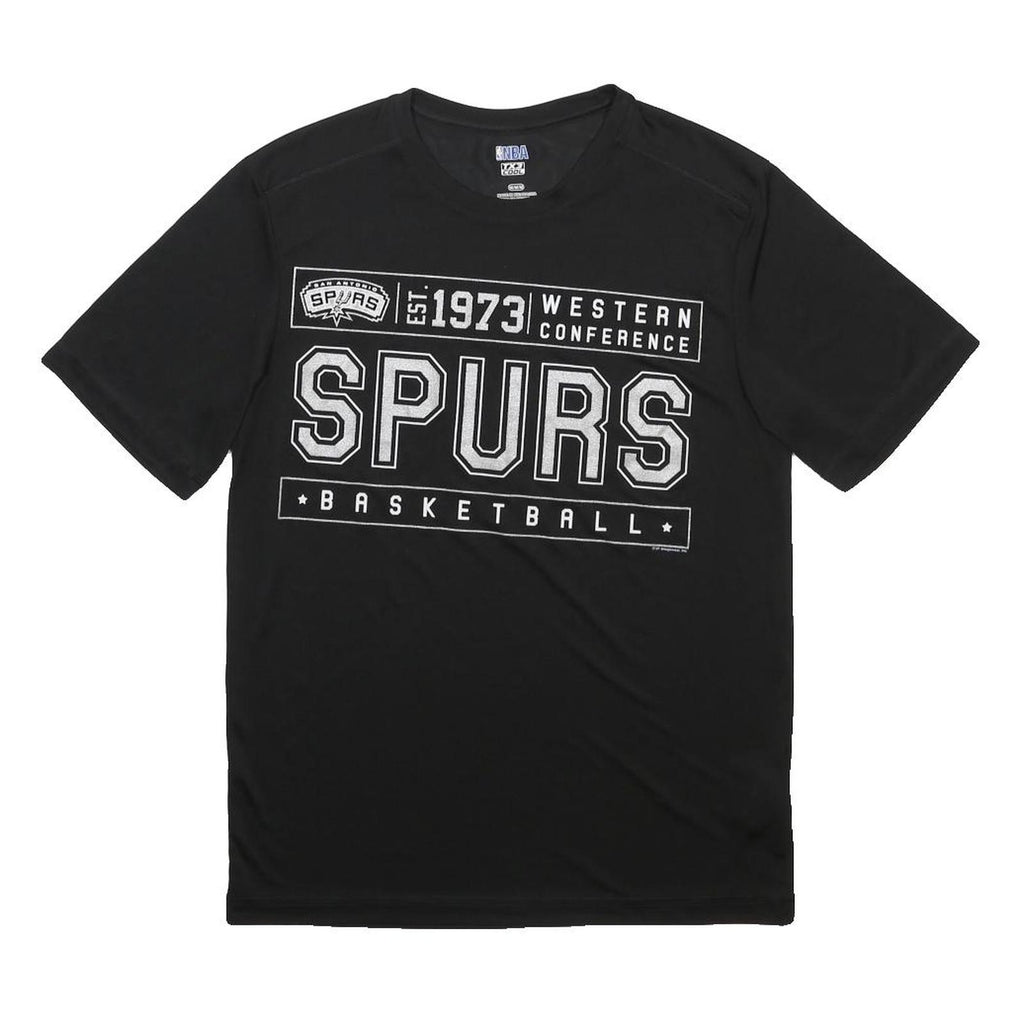 NBA Mens Black Spurs Basketball T-Shirt M Short Sleeve Crew Neck Graphic Print