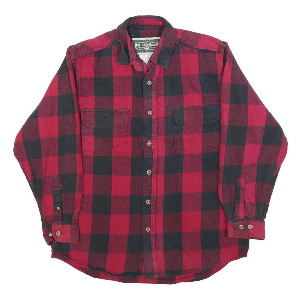 FIELD & STREAM Mens Red & Black Check Cotton Blend Shirt M Classic Lumberjack