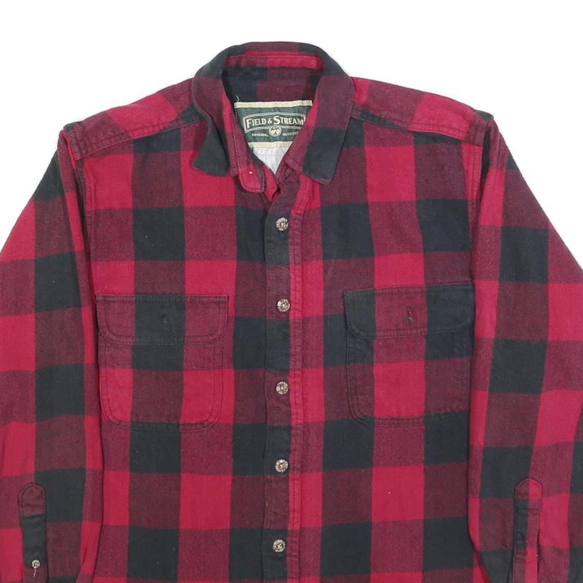 FIELD & STREAM Mens Red & Black Check Cotton Blend Shirt M Classic Lumberjack