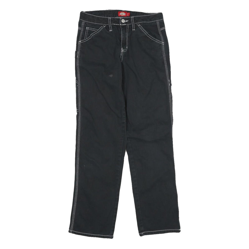 DICKIES Mens Black Cotton Regular Straight Trousers W28 L30 Workwear Utility